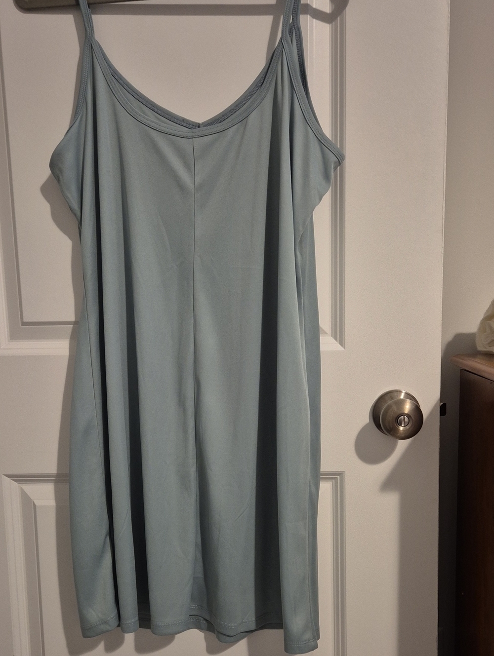 Light Blue Slip Dress Minimal Spaghetti Strap